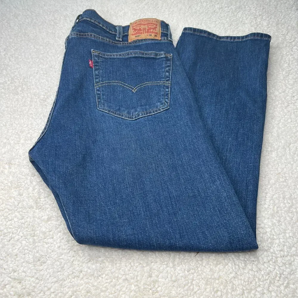Levi's 505 Regular Fit Blue Jeans 38.30